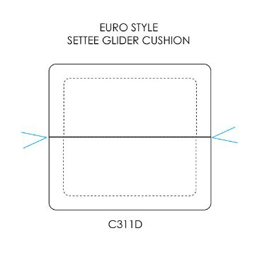 Picture of Wrought Iron Euro Style Settee Glider Cushion