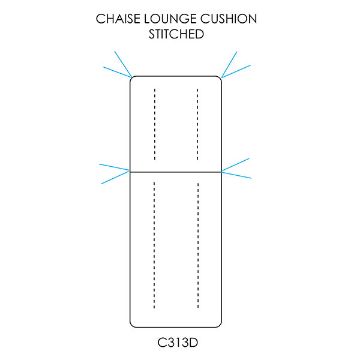 Picture of Wrought Iron Chaise Lounge Cushion Stitched