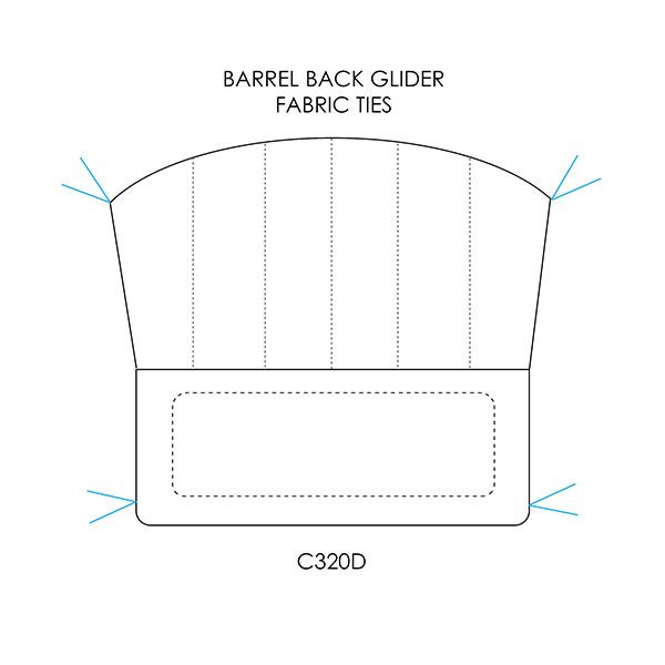 Picture of Wrought Iron Barrel Back Glider Cushion