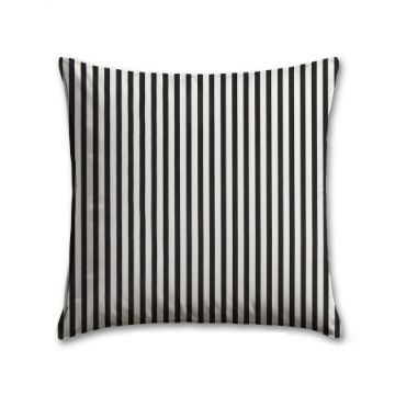 Basic Stripe Black Outdoor Pillow