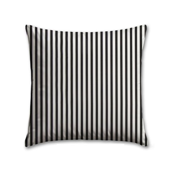 Basic Stripe Black Outdoor Pillow