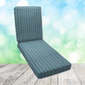 Sunbrella Esti Lagoon Chaise Lounge Replacement Cushion Rounded Back