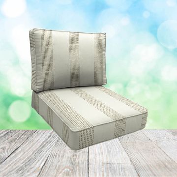 Sunbrella Caper Linen Patio Chair Replacement Cushions