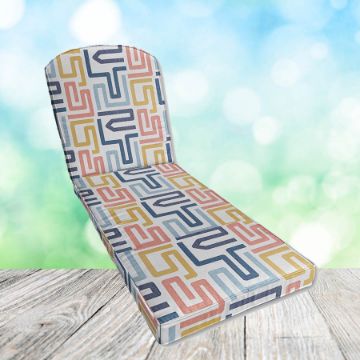 Sunbrella Labyrinth Fiesta Chaise Lounge Replacement Cushion Rounded Back