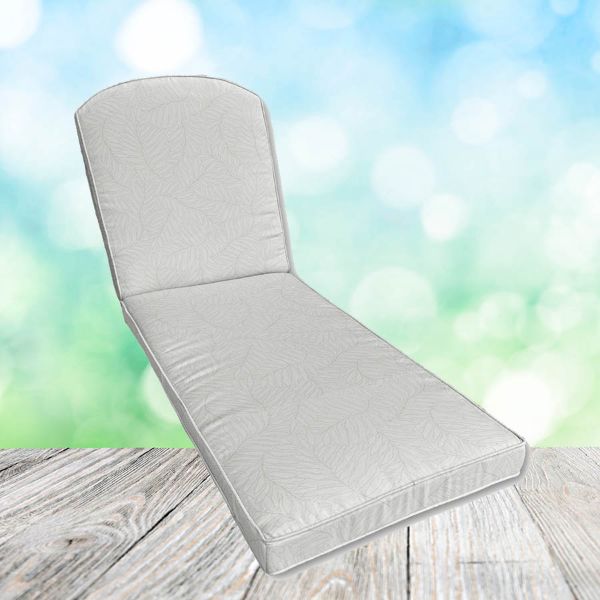 Sunbrella Lively Sage Chaise Lounge Replacement Cushion Rounded Back