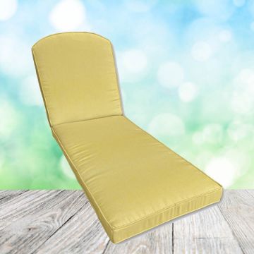 Sunbrella Canvas Buttercup Chaise Lounge Replacement Cushion Rounded Back 
