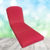 Sunbrella Canvas Logo Red Chaise Lounge Replacement Cushion Rounded Back 