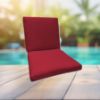 Sunbrella Canvas Burgundy Universal Patio Chair Cushion With Ties
