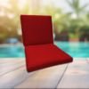 Sunbrella Canvas Jockey Red Universal Patio Chair Cushion With Ties