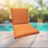 Sunbrella Canvas Tangerine Universal Patio Chair Cushion With Ties