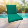 Sunbrella Canvas Teal Universal Patio Chair Cushion With Ties