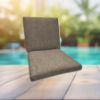 Sunbrella Cast Shale Universal Patio Chair Cushion With Ties