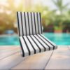Sunbrella Lido Indigo Universal Patio Chair Cushion With Ties