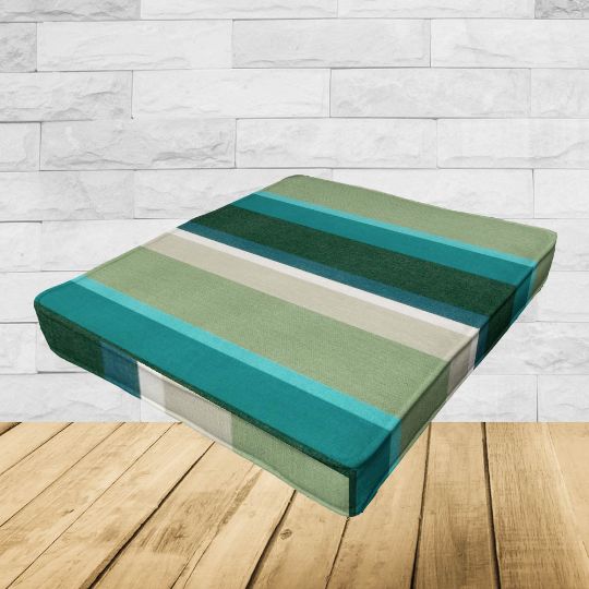 Sunbrella Beaming Lagoon Outdoor Patio Dining Chair Seat Cushions – Durable & Stylish Patio Comfort