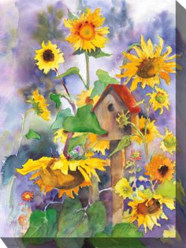 Aunties Garden - 30" x 40" Outdoor Canvas Wall Art | Weatherproof & UV-Resistant