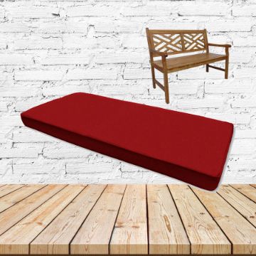 Sunbrella Canvas Jockey Red Custom Outdoor Bench Cushions