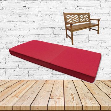 Sunbrella Canvas Logo Red Custom Outdoor Bench Cushions