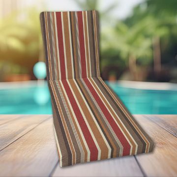 Classic Universal Chaise Lounge Cushions | Sunbrella Brannon Redwood Fabric | 3 Sizes