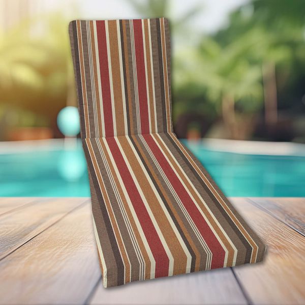 Classic Universal Chaise Lounge Cushions | Sunbrella Brannon Redwood Fabric | 3 Sizes