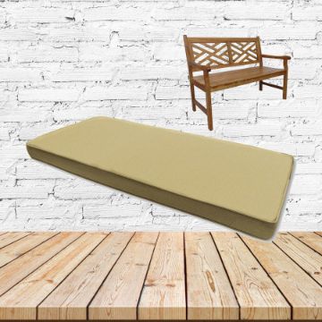 Sunbrella Canvas Wheat Outdoor Bench Cushion