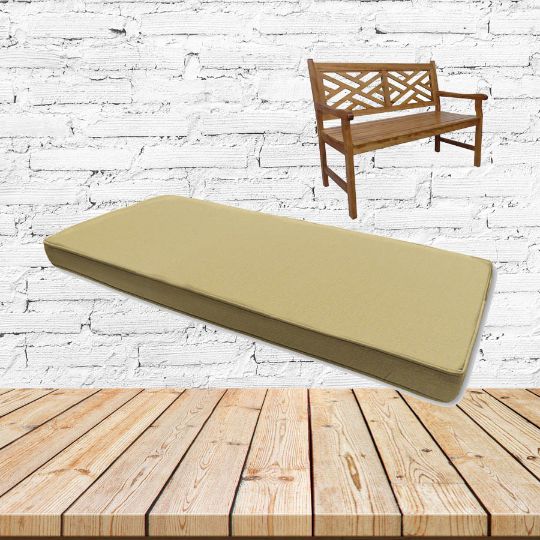 Sunbrella Canvas Wheat Outdoor Bench Cushion