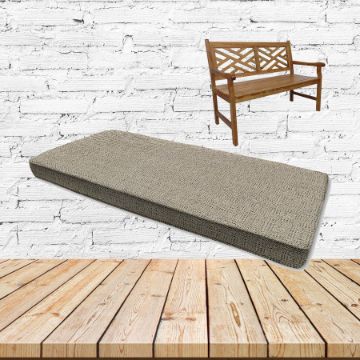 Sunbrella Linen Stone Outdoor Bench Cushion