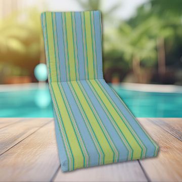 Classic Universal Chaise Lounge Cushions | Sunbrella Bravada Limelight Fabric | 3 Sizes