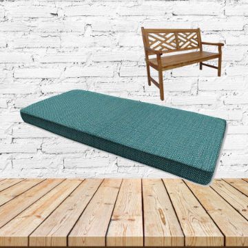 Piazza Lagoon Sunbrella Fabric Patio Dining Chair Seat Cushion