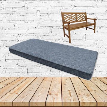 Pique Denim Sunbrella Fabric Patio Dining Chair Seat Cushion