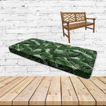 Tropics Jungle Sunbrella Fabric Patio Bench Cushion