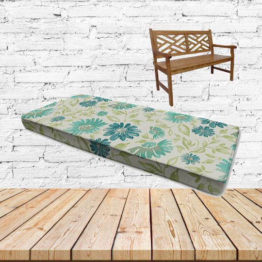 Violetta Baltic Sunbrella Fabric Patio Bench Cushion