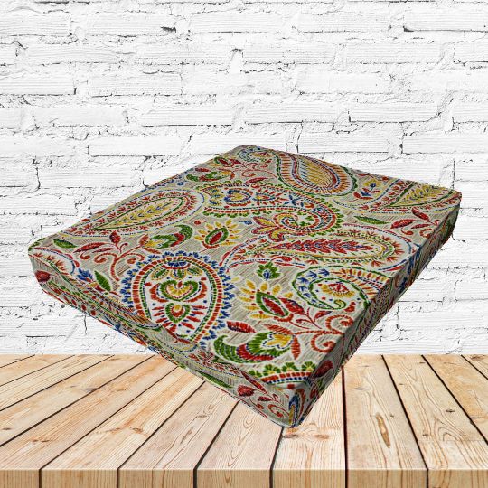 Richloom Solarium Artic Multi Boxed Patio Dining Chair Seat Cushions – Custom Outdoor Comfort