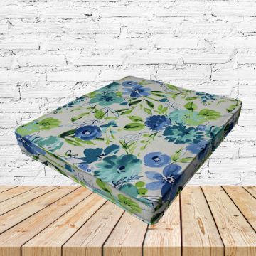 Richloom Solarium Bettina Aqua Boxed Patio Dining Chair Seat Cushions – Custom Outdoor Comfort