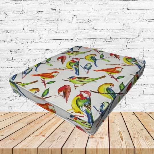 Richloom Solarium Bluebird Fiesta Boxed Patio Dining Chair Seat Cushions – Custom Outdoor Comfort