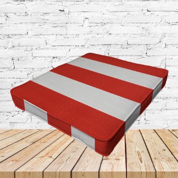 Richloom Solarium Cabana Red Boxed Patio Dining Chair Seat Cushions – Custom Outdoor Comfort