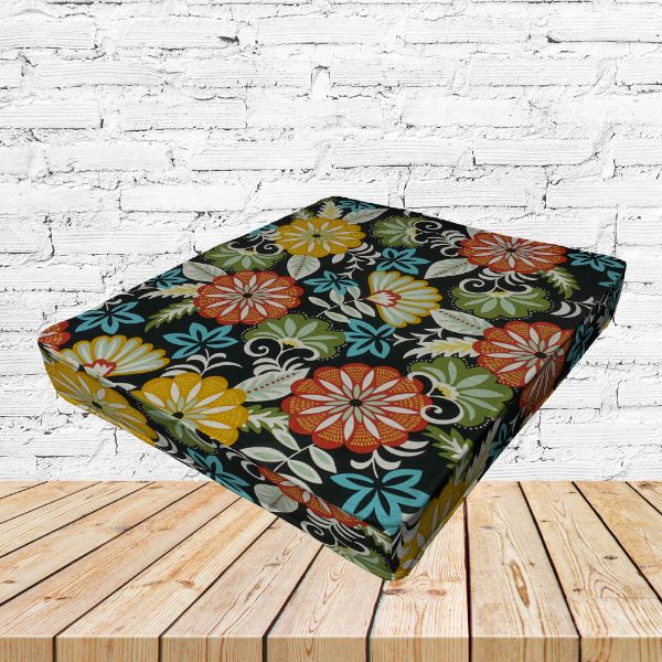 Richloom Solarium Cadelle Ebony Boxed Patio Dining Chair Seat Cushions – Custom Outdoor Comfort