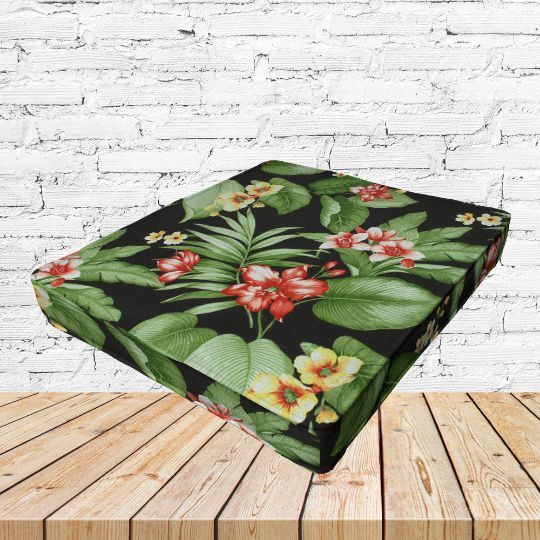 Richloom Solarium Davilla Noir Boxed Patio Dining Chair Seat Cushions – Custom Outdoor Comfort