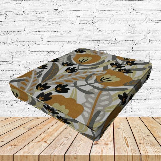 Richloom Solarium Fournette Driftwood Boxed Patio Dining Chair Seat Cushions – Custom Outdoor Comfort