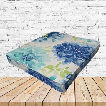Richloom Solarium Gardenia Seaglass Boxed Patio Dining Chair Seat Cushions – Custom Outdoor Comfort