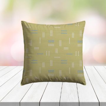 Custom Outdoor Pillows in Outdura Jot Dot Spruce | Fade-Resistant & Weatherproof