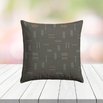 Custom Outdoor Pillows in Outdura Jot Dot Titanium | Fade-Resistant & Weatherproof