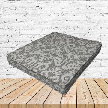 Richloom Solarium Jeness Pewter Boxed Patio Dining Chair Seat Cushions – Custom Outdoor Comfort