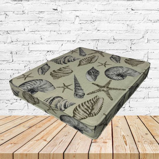 Richloom Solarium Nautique Driftwood Boxed Patio Dining Chair Seat Cushions – Custom Outdoor Comfort
