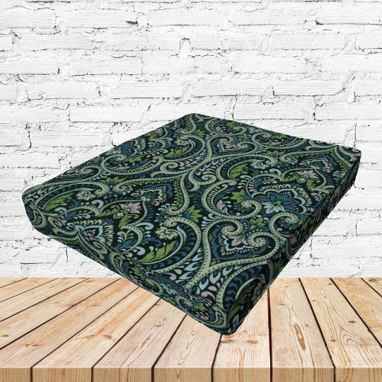 Richloom Solarium Parkview Emerald Boxed Patio Dining Chair Seat Cushions – Custom Outdoor Comfort