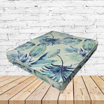 Richloom Solarium Tacorian Turquoise Boxed Patio Dining Chair Seat Cushions – Custom Outdoor Comfort
