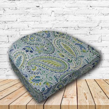 Richloom Solarium Artic Capris Boxed Patio Contoured Dining Chair Seat Cushions –Wicker Chair Cushions