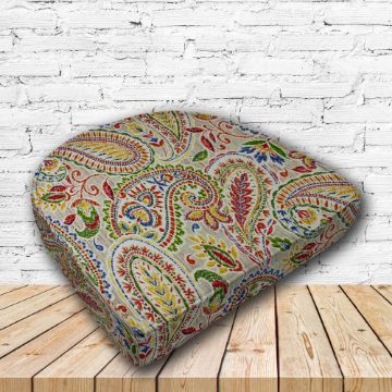 Richloom Solarium Artic Multi Boxed Patio Contoured Dining Chair Seat Cushions –Wicker Chair Cushions