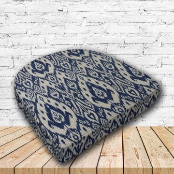 Richloom Solarium Ashmore Marine Boxed Patio Contoured Dining Chair Seat Cushions –Wicker Chair Cushions