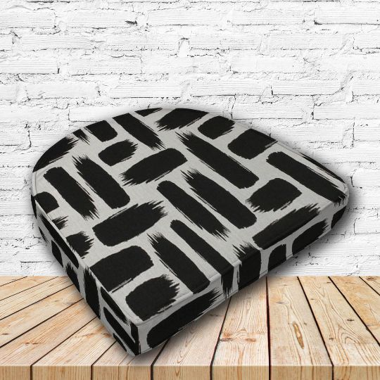 Richloom Solarium Baja Shadow Boxed Patio Contoured Dining Chair Seat Cushions –Wicker Chair Cushions