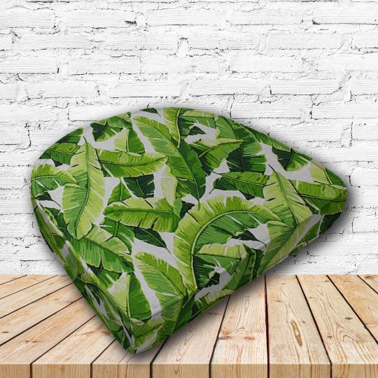 Richloom Solarium Balmoral Palm Boxed Patio Contoured Dining Chair Seat Cushions –Wicker Chair Cushions